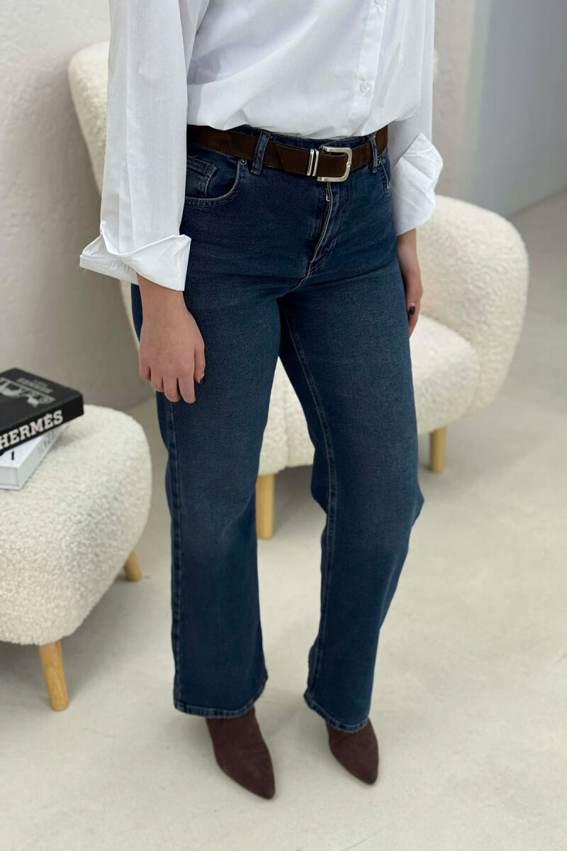 ONE COLOR BELT DETAIL WOMEN JEANS BLUE/BLU - 3