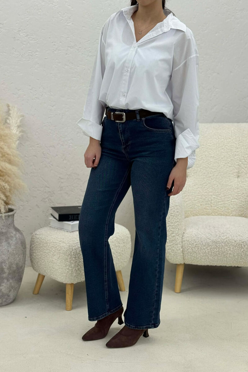 ONE COLOR BELT DETAIL WOMEN JEANS BLUE/BLU - 5