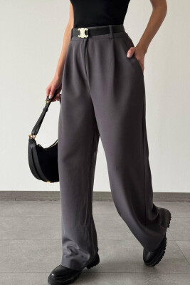 ONE COLOR BELT TROUSERS WOMAN GREY-GREY/GG 