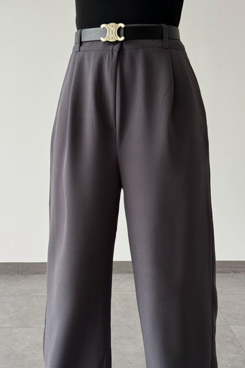 ONE COLOR BELT TROUSERS WOMAN GREY-GREY/GG - 2