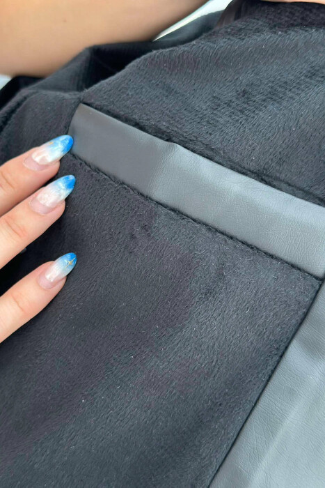 ONE COLOR BIKER WOMEN JACKET BLACK/ E ZEZE - 6