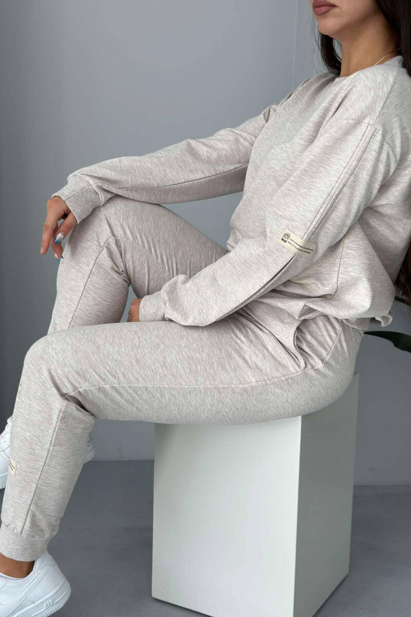 ONE COLOR BLOUSE+JOGGERS WOMEN SET LIGHT GREY/GZ - 3