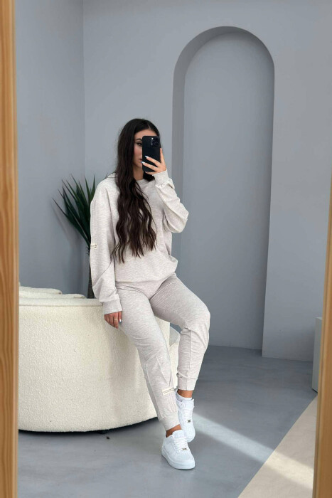 ONE COLOR BLOUSE+JOGGERS WOMEN SET LIGHT GREY/GZ - 5