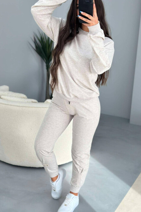 ONE COLOR BLOUSE+JOGGERS WOMEN SET LIGHT GREY/GZ - 7