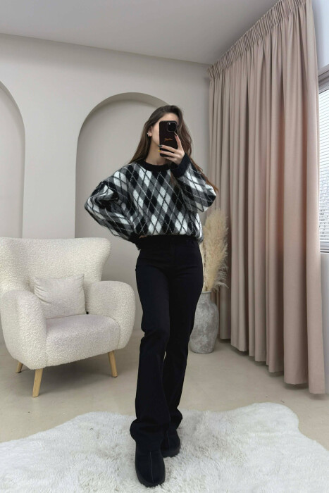 ONE COLOR BOOTCUT WOMEN JEANS BLACK/ E ZEZE - 2