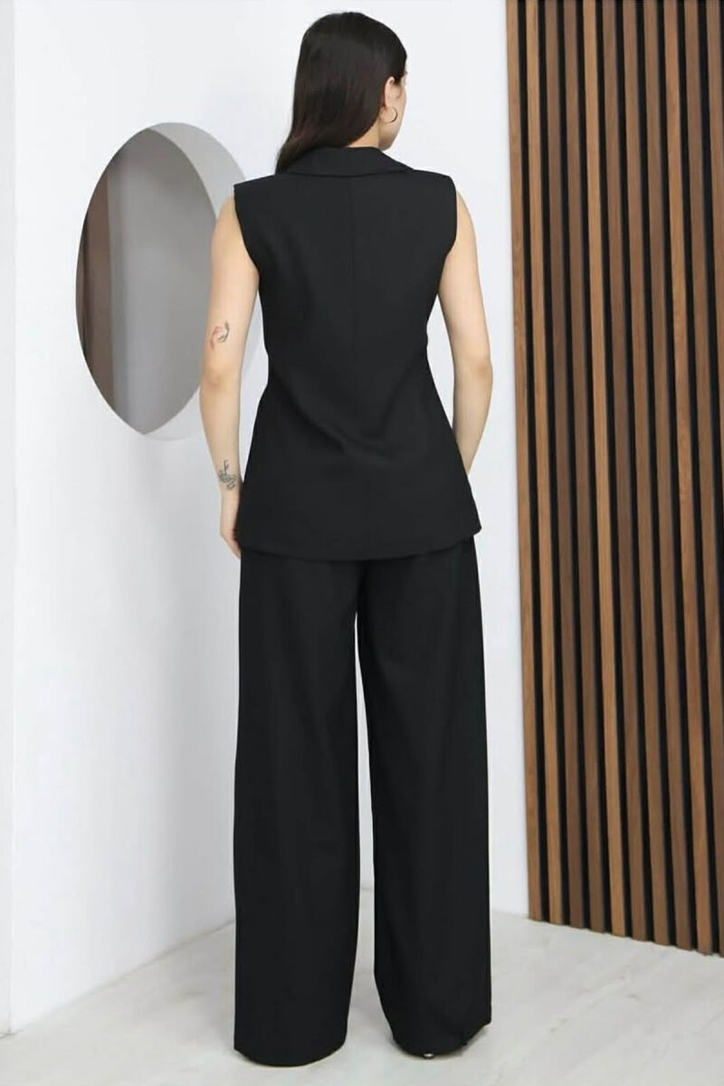 ONE COLOR BUTTONED VEST+ TROUSERS WOMAN TWO PIECE ST BLACK/ E ZEZE - 2