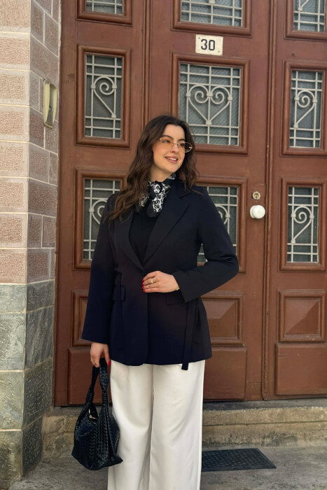 ONE COLOR BUTTONED WOMAN JACKET BLACK/ E ZEZE - KLAUDIO FASHION