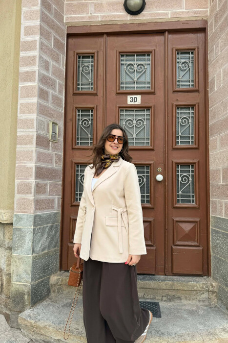 ONE COLOR BUTTONED WOMAN JACKET CREAM/KREM - 6