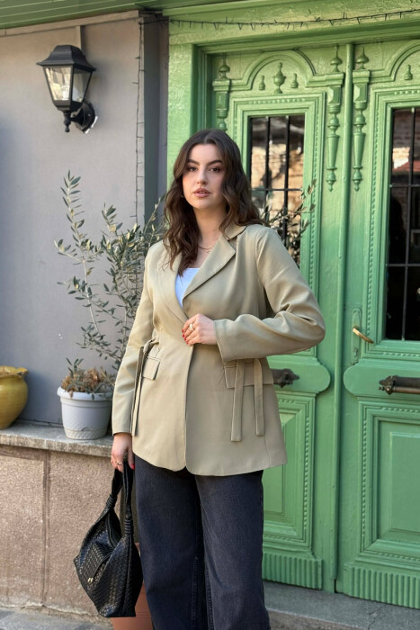 ONE COLOR BUTTONED WOMAN JACKET MINT/MENTE 