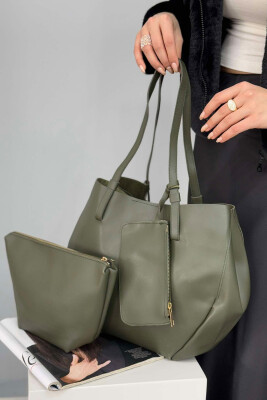 ONE COLOR BUTTONED WOMEN BAG GREEN/JESHILE 