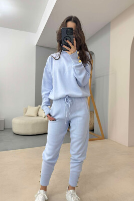 ONE COLOR BUTTONED WOMEN SET BABY BLUE/BLU BY 