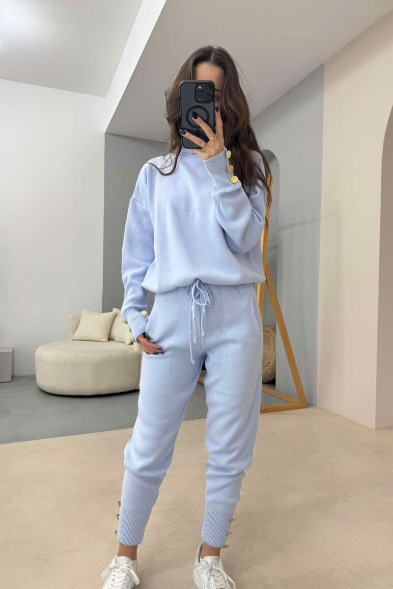 ONE COLOR BUTTONED WOMEN SET BABY BLUE/BLU BY - 1