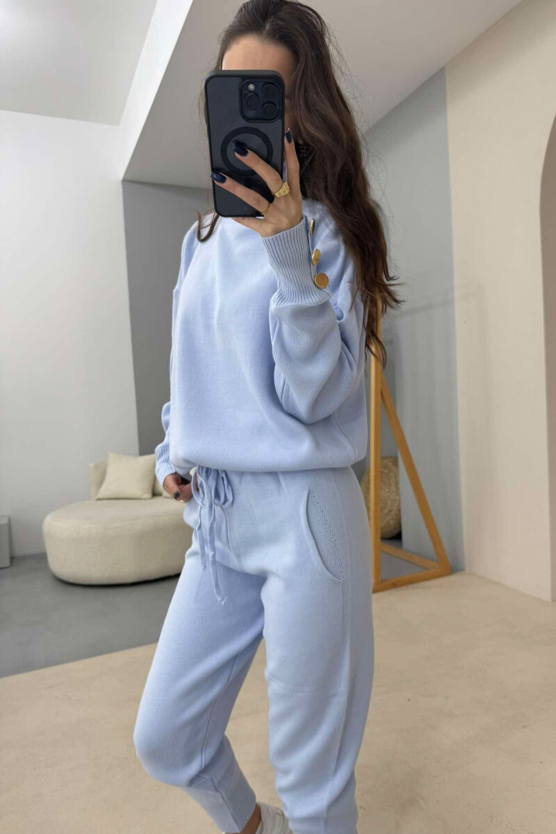 ONE COLOR BUTTONED WOMEN SET BABY BLUE/BLU BY - 2