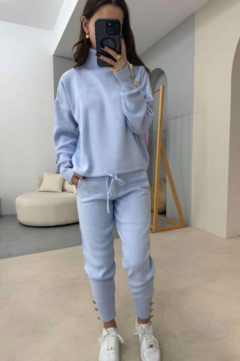 ONE COLOR BUTTONED WOMEN SET BABY BLUE/BLU BY - 3