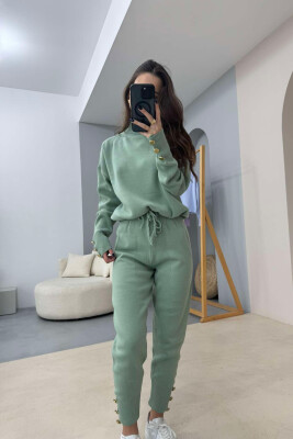 ONE COLOR BUTTONED WOMEN SET MINT/MENTE 