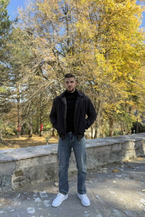 XHAKETË NJË NGJYRËSHE ME ZINXHIR PËR MESHKUJ NË NGJYRË TË ZEZË - KLAUDIO FASHION