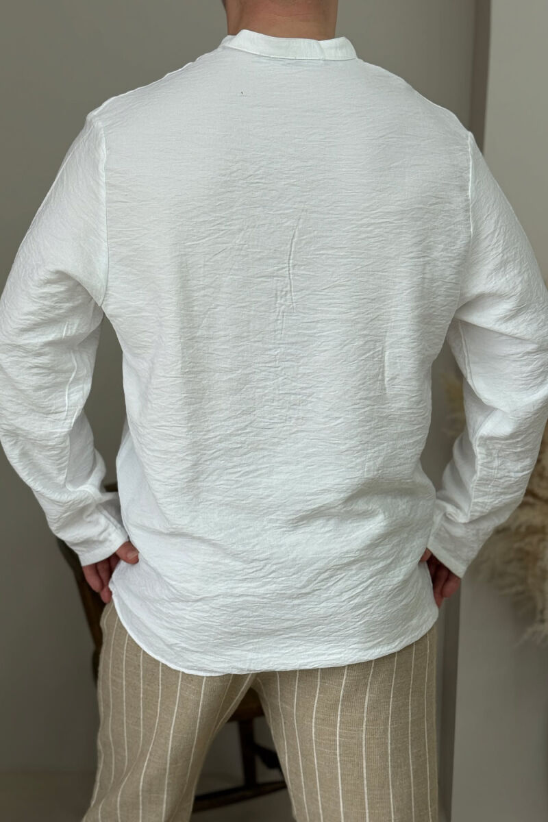 ONE COLOR BUTTONS MEN SWEATSHIRT WHITE-E BARDHE - 2