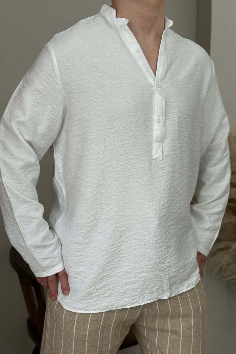 ONE COLOR BUTTONS MEN SWEATSHIRT WHITE-E BARDHE - 3
