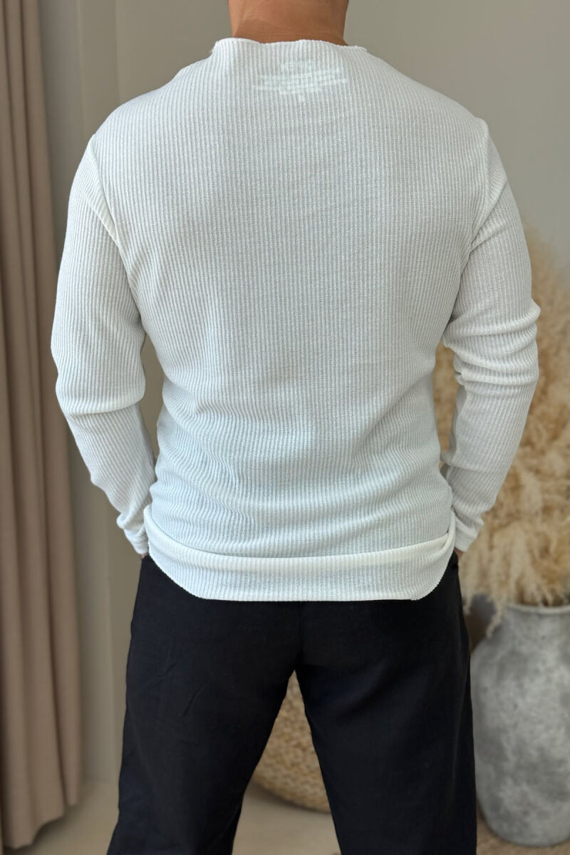 ONE COLOR BUTTONS MEN SHIRT WHITE-E BARDHE - 3