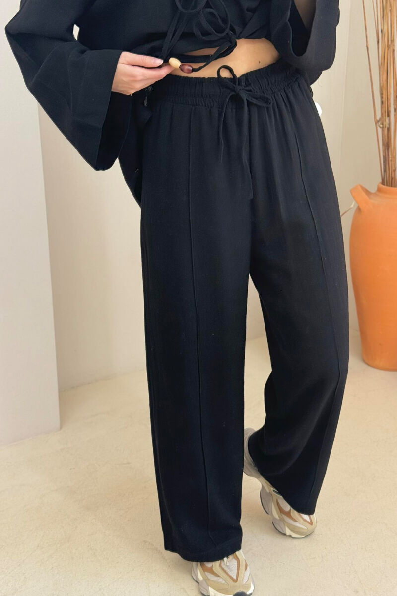 ONE COLOR CARDIGAN+TROUSERS WOMEN SET BLACK/ E ZEZE - 9