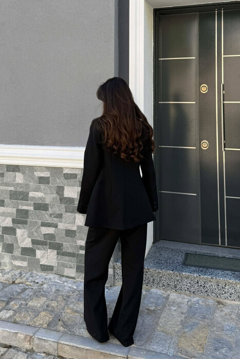 ONE COLOR CLASSIC JACKET + TROUSERS WOMAN SET BLACK/ E ZEZE - 5
