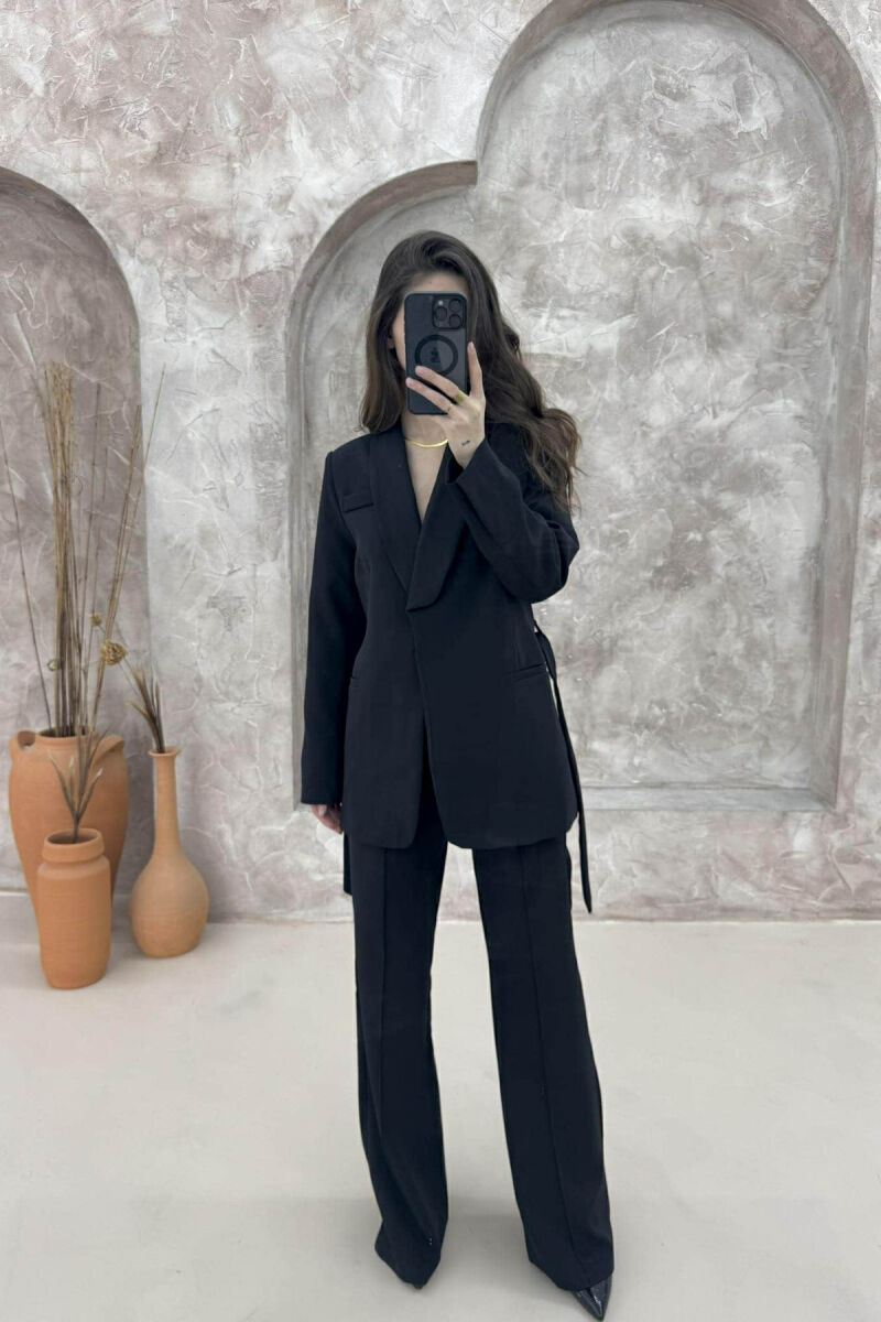 ONE COLOR CLASSIC JACKET+ TROUSERS WOMEN SET BLACK/ E ZEZE - 2