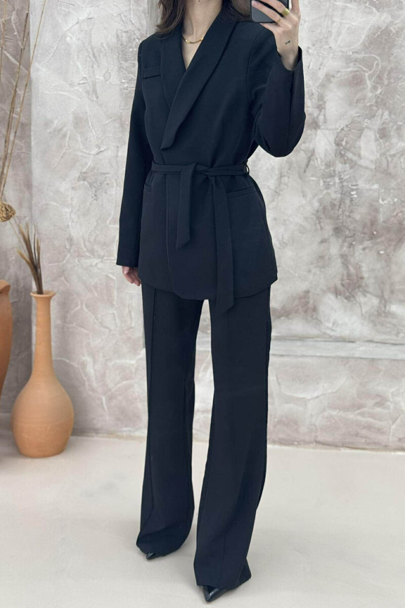 ONE COLOR CLASSIC JACKET+ TROUSERS WOMEN SET BLACK/ E ZEZE - 5