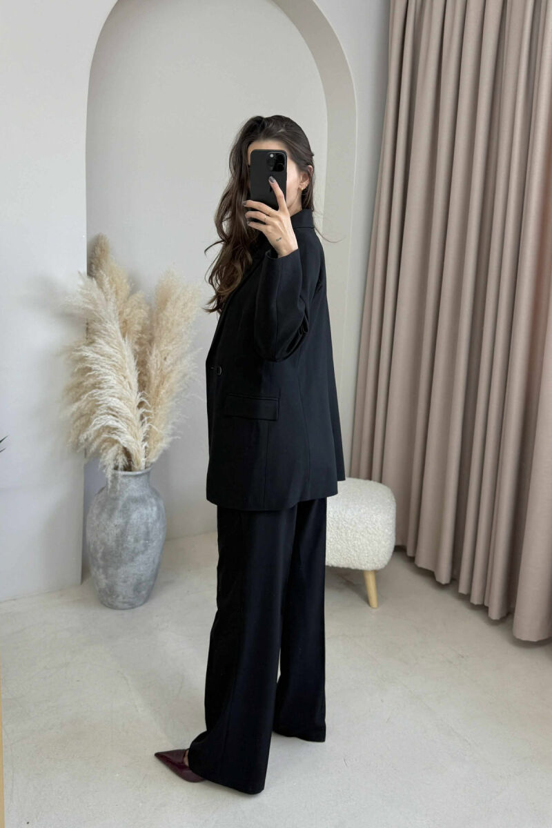 ONE COLOR CLASSIC JACKET+TROUSERS WOMEN SET BLACK/ E ZEZE - 3