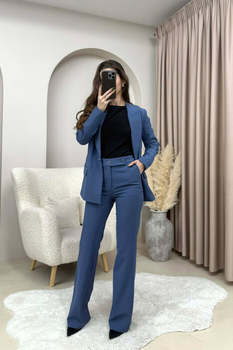 SET XHAKETE +PANTALLONA KLASIKE PER FEMRA NE NGJYRE BLU 