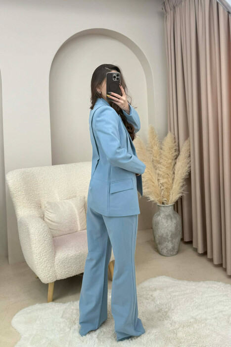 ONE COLOR CLASSIC JACKET+TROUSERS WOMEN SET LIGHTBLUE/BZ - 4
