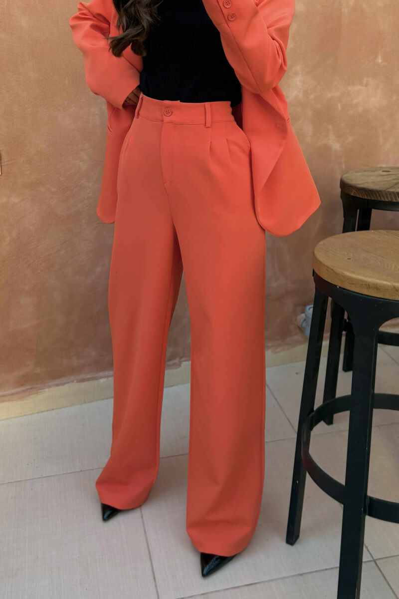 ONE COLOR CLASSIC JACKET+TROUSERS WOMENS SET DARK ORANGE/POE - 5
