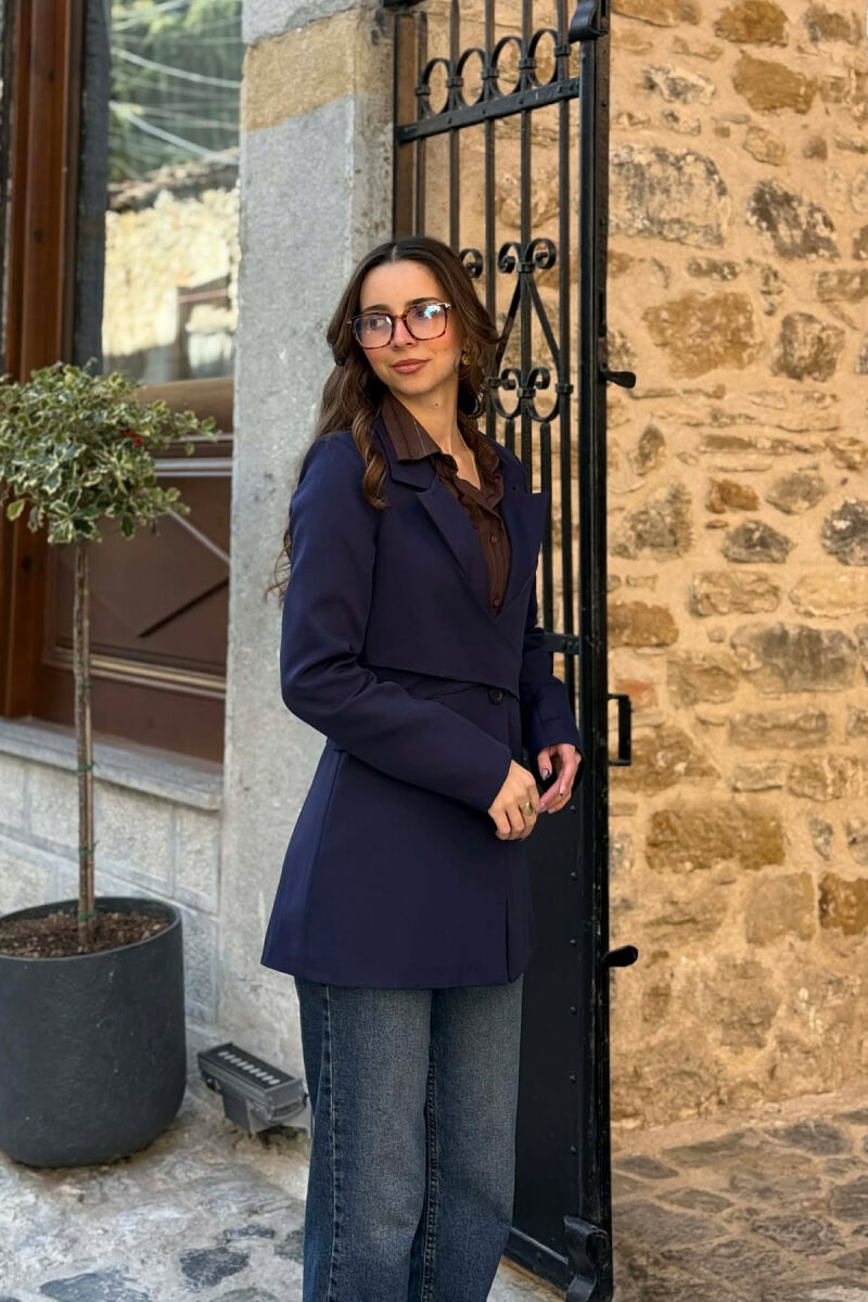 ONE COLOR CLASSIC LACING DETAIL WOMEN JACKET BLUE/BLU - 2