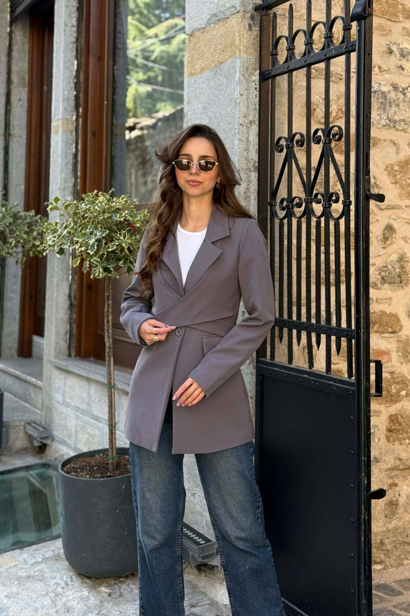 ONE COLOR CLASSIC LACING DETAIL WOMEN JACKET GREY/GRI - 3