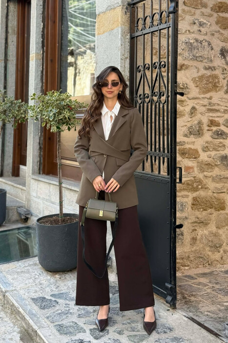 ONE COLOR CLASSIC LACING DETAIL WOMEN JACKET OLIVE/ULLI - 1