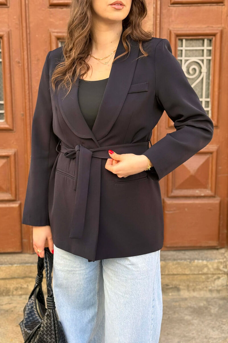 ONE COLOR CLASSIC LACING SIMPLE WOMEN JACKET BLACK/ E ZEZE - 3