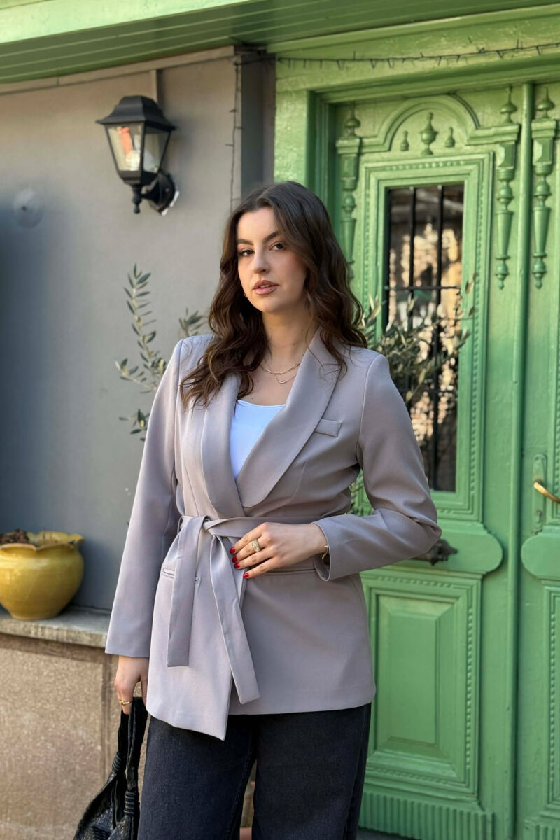 ONE COLOR CLASSIC LACING SIMPLE WOMEN JACKET GREY/GRI - 4