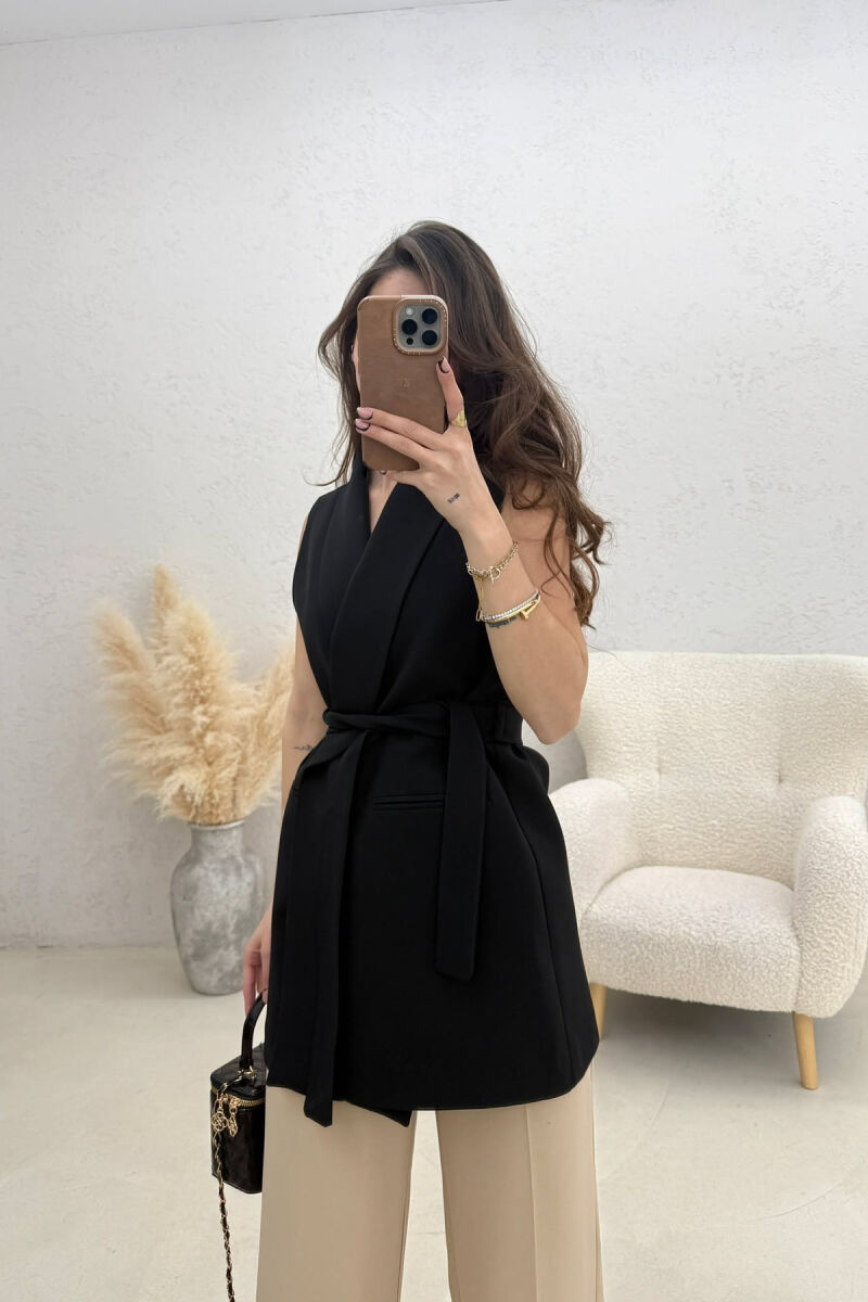 ONE COLOR CLASSIC LACING WOMEN VEST BLACK/ E ZEZE - 1