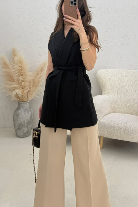 ONE COLOR CLASSIC LACING WOMEN VEST BLACK/ E ZEZE - 4