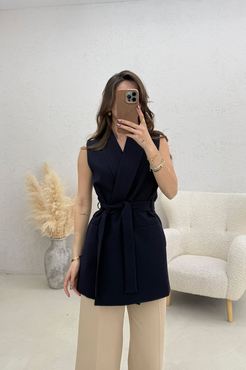 ONE COLOR CLASSIC LACING WOMEN VEST BLUE/BLU - 1