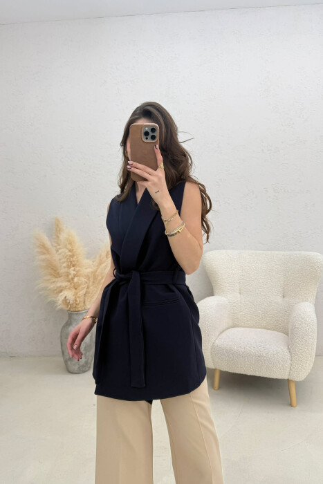 ONE COLOR CLASSIC LACING WOMEN VEST BLUE/BLU - 2