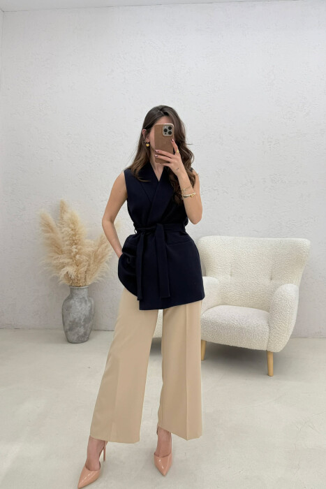 ONE COLOR CLASSIC LACING WOMEN VEST BLUE/BLU - 3