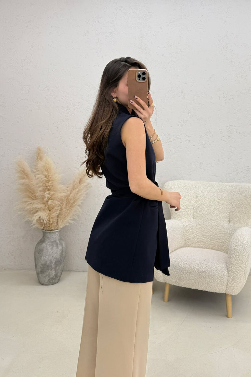 ONE COLOR CLASSIC LACING WOMEN VEST BLUE/BLU - 4