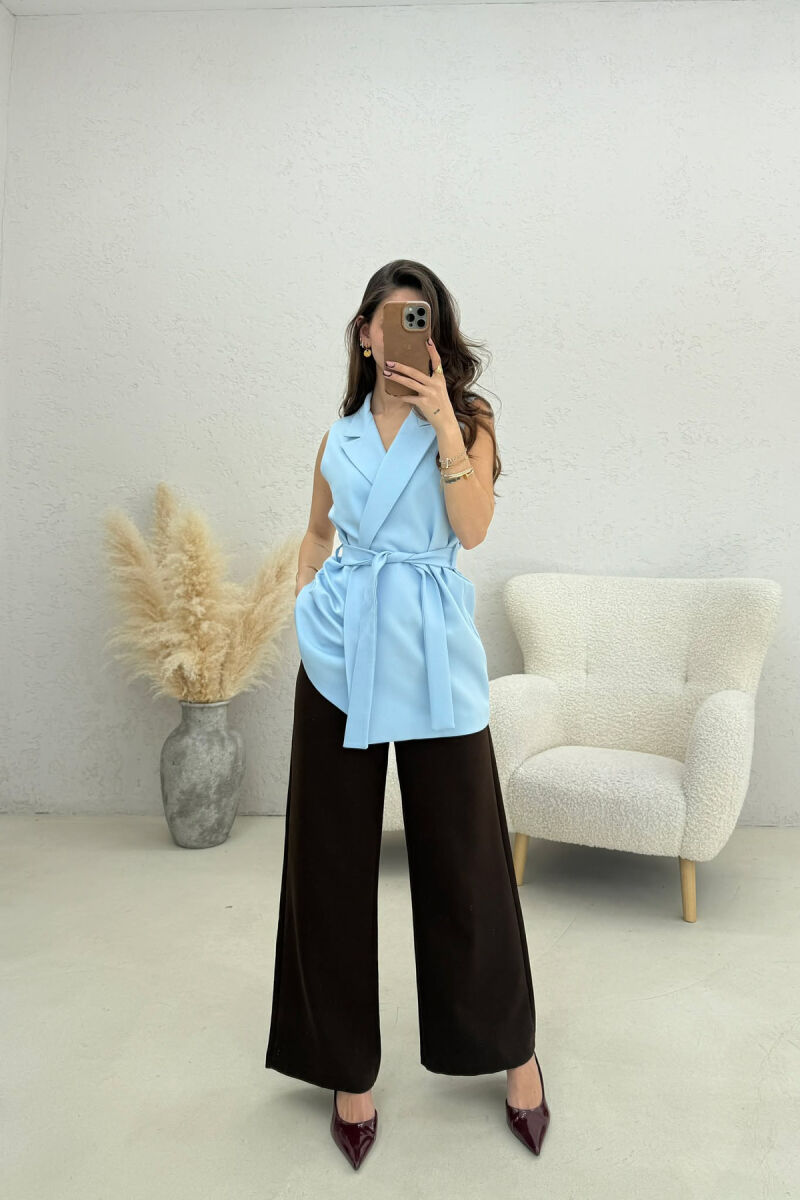 ONE COLOR CLASSIC LACING WOMEN VEST LIGHTBLUE/BZ - 2