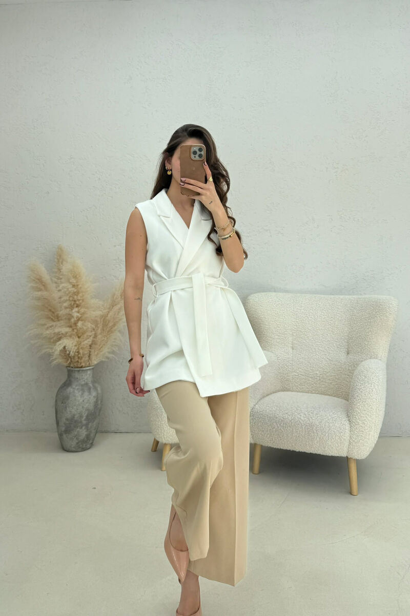 ONE COLOR CLASSIC LACING WOMEN VEST WHITE-E BARDHE - 1