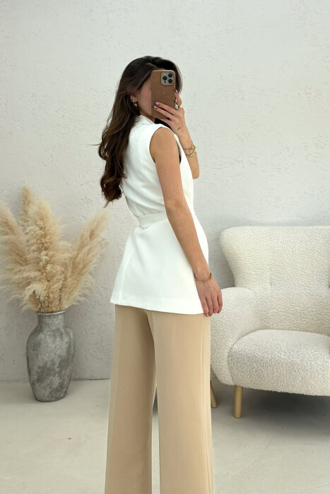 ONE COLOR CLASSIC LACING WOMEN VEST WHITE-E BARDHE - 3