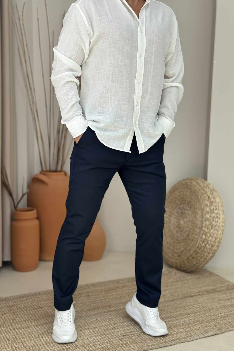 ONE COLOR CLASSIC MEN PANTS DARK BLUE/BEE - 1