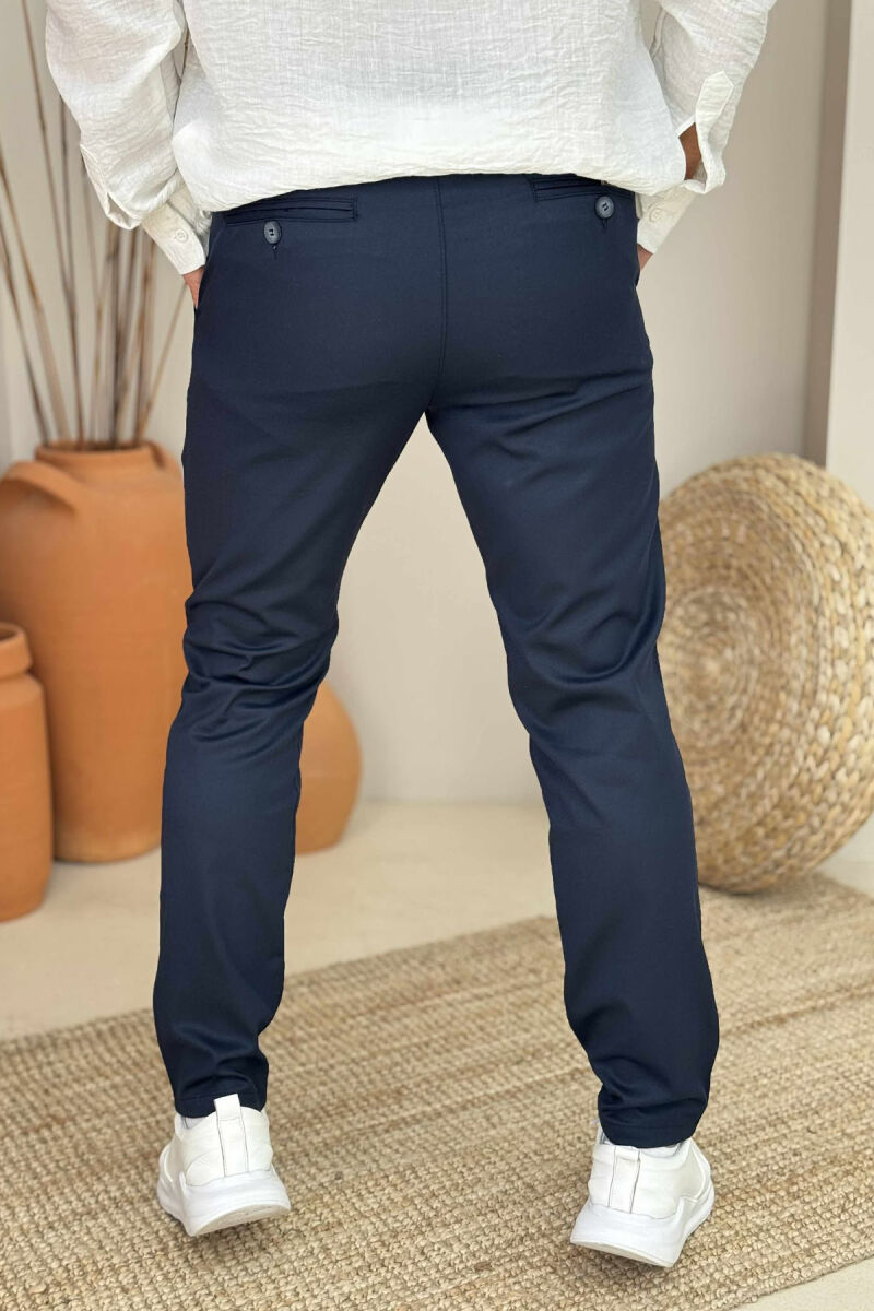 ONE COLOR CLASSIC MEN PANTS DARK BLUE/BEE - 2