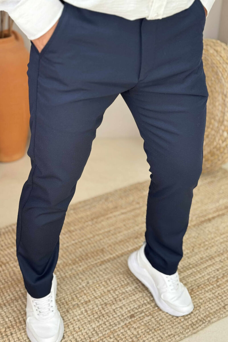 ONE COLOR CLASSIC MEN PANTS DARK BLUE/BEE - 3