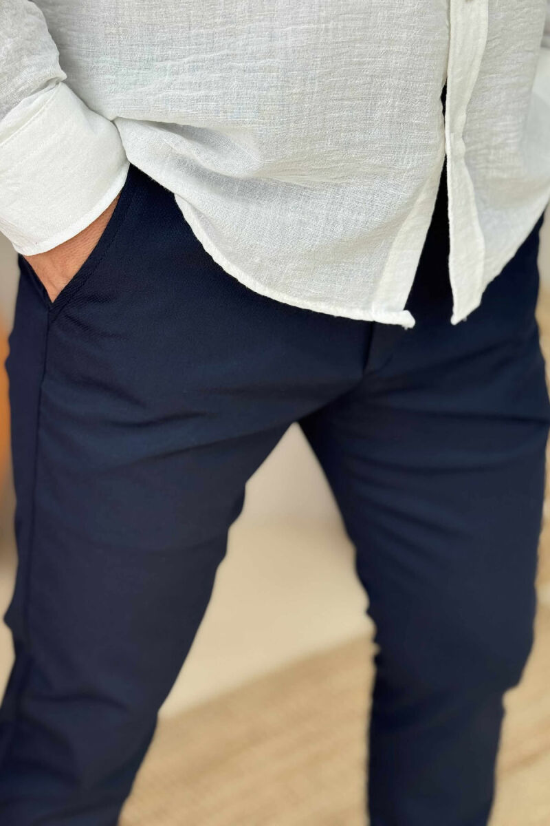 ONE COLOR CLASSIC MEN PANTS DARK BLUE/BEE - 4