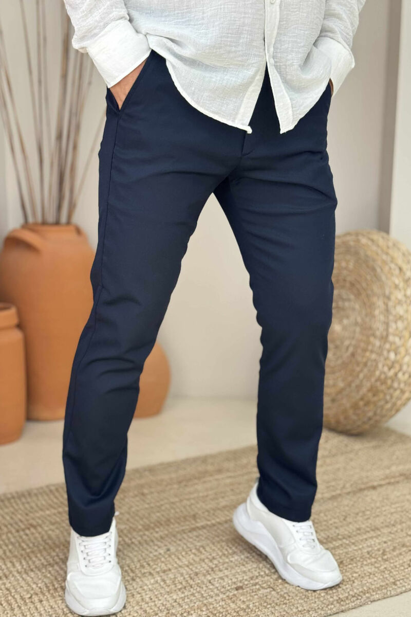 ONE COLOR CLASSIC MEN PANTS DARK BLUE/BEE - 5